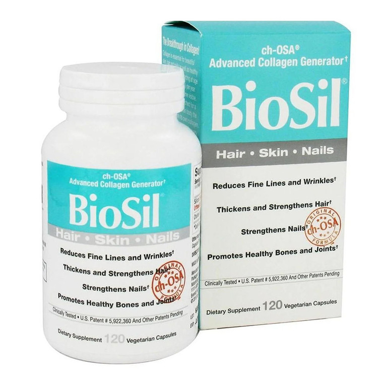Biosil Advanced Collagen Generator Supplement Capsules for Hair, Skin and Nails, 120 Ea