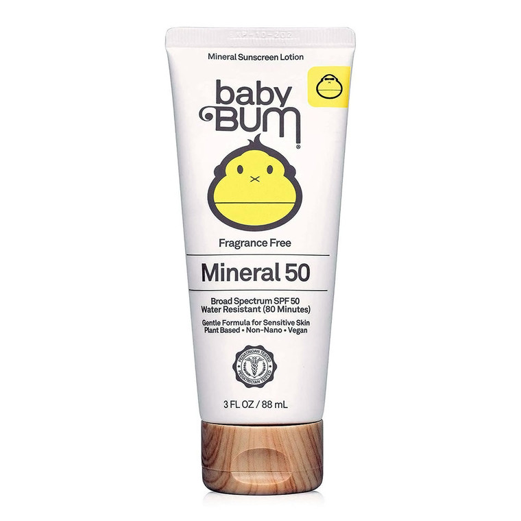 Baby Bum Mineral SPF 50 Lotion, Water Resistant, 3 Oz