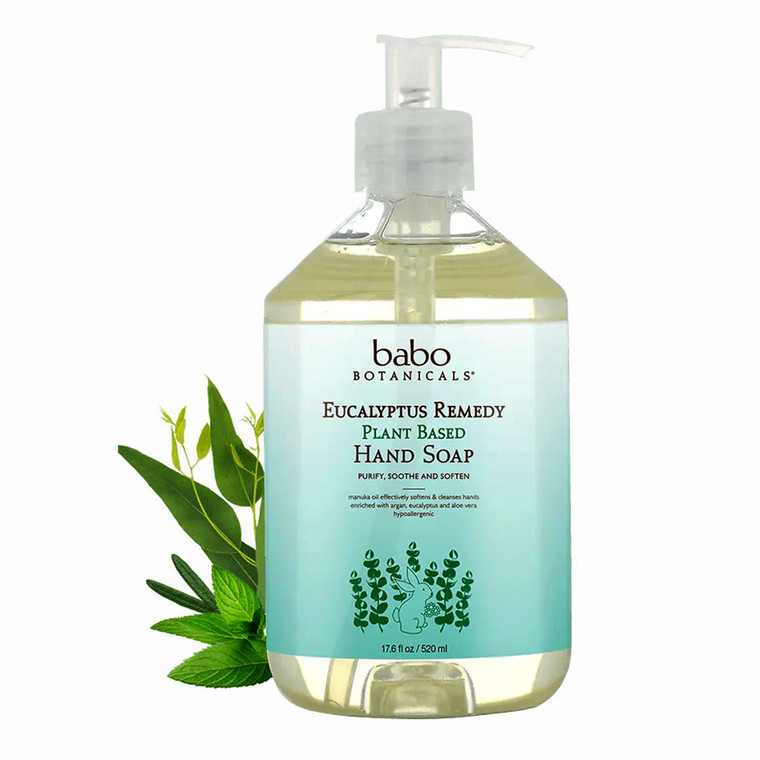 Babo Botanicals Eucalyptus Remedy Plant Based Hand Soap, 17.6 Oz