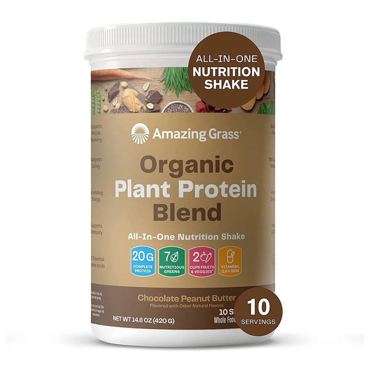 Amazing Grass Organic Plant Protein Blend, Chocolate Peanut Butter, 14.8 Oz