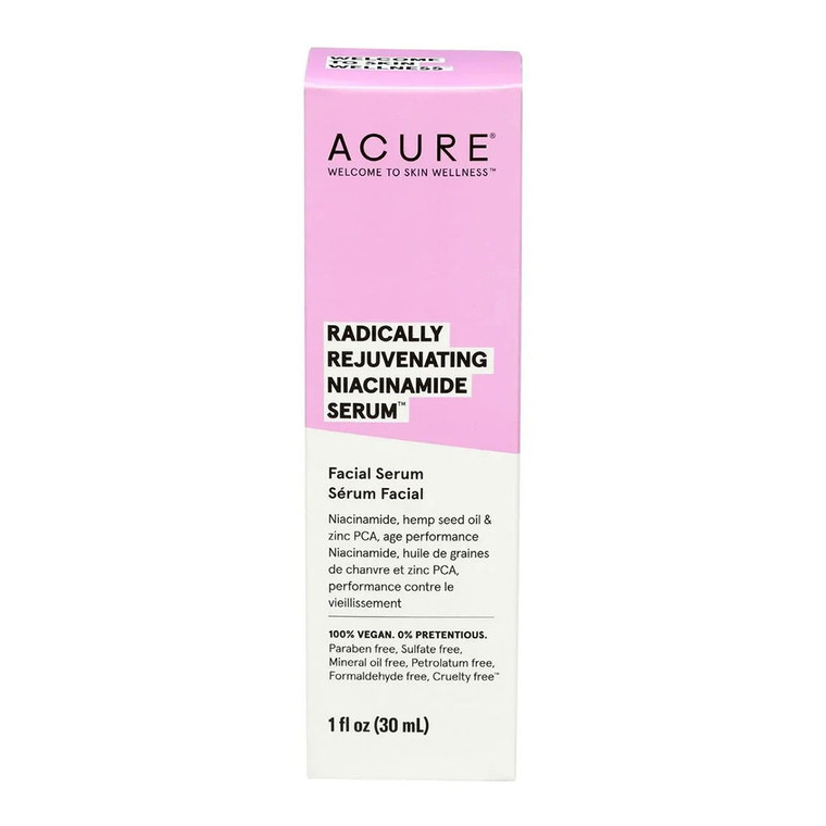 Acure Radically Rejuvenating Niacinamide Facial Serum, 1 Oz
