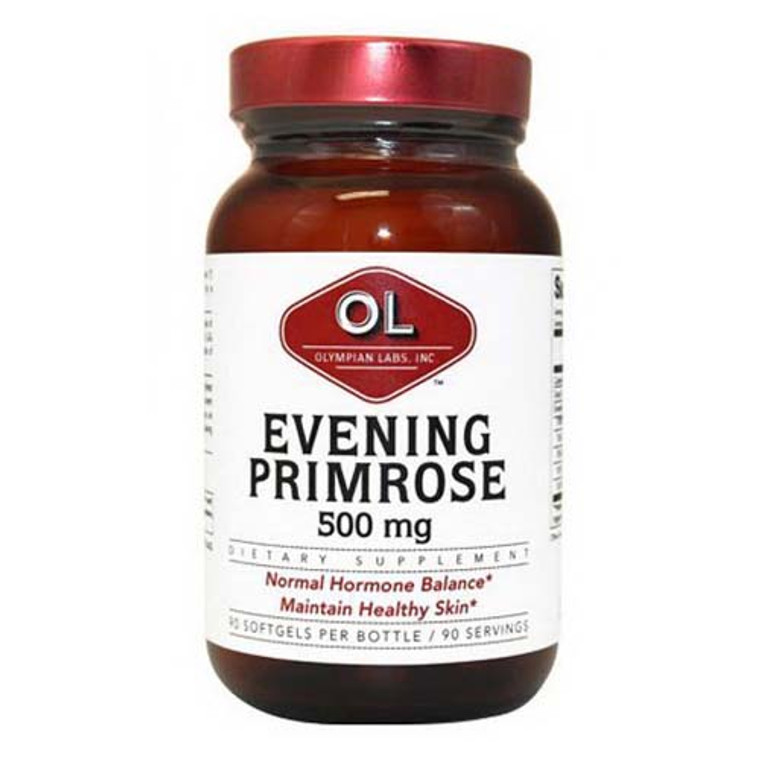 Olympian Labs Evening Primrose Oil Softgels 500mg, Maintain Healthy Skin, 90 Ea