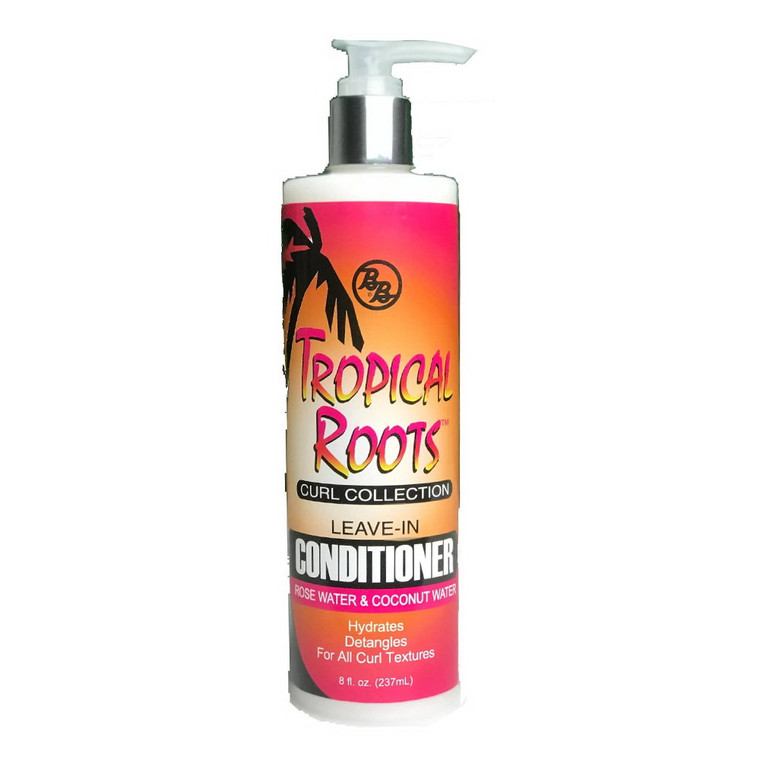 Tropical Roots Curl Leave In Conditioner with Rose and Coconut Water, 8 Oz