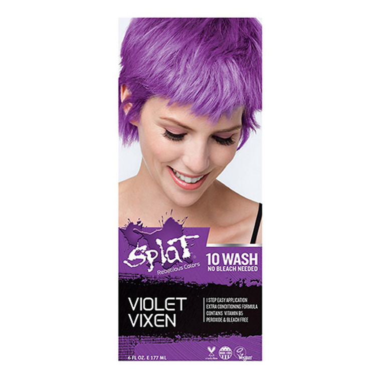 Splat 10 Wash No Bleach Violet Vixen Hair Color, 6 Oz