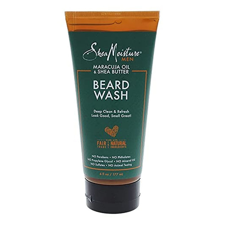 Shea Moisture Maracuja Oil and Shea Butter Beard Wash, 6 Oz