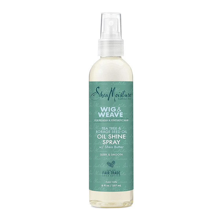 Shea Moisture Wig and Weave Oil Shine Spray with Tea Tree and Borage Seed Oil, 8 Oz