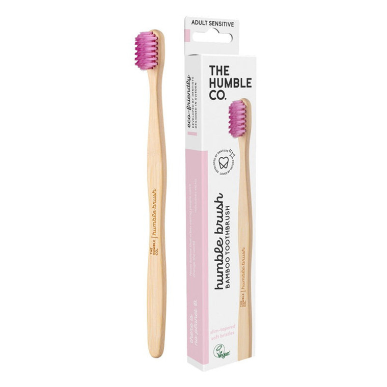 The Humble Co Sensitive Adult Bamboo Toothbrush, Purple, 1 Ea
