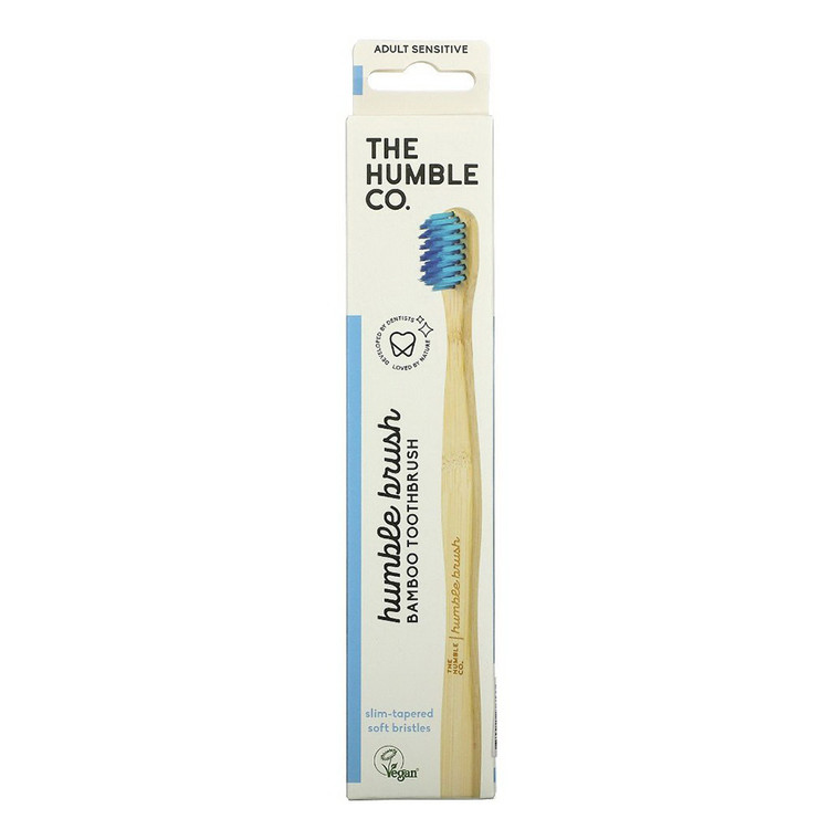 The Humble Co Sensitive Adult Bamboo Toothbrush, Blue, 1 Ea