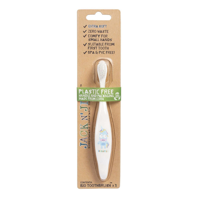 Jack N Jill Childrens Biodegradable Toothbrush, Unicorn, 8 Ea