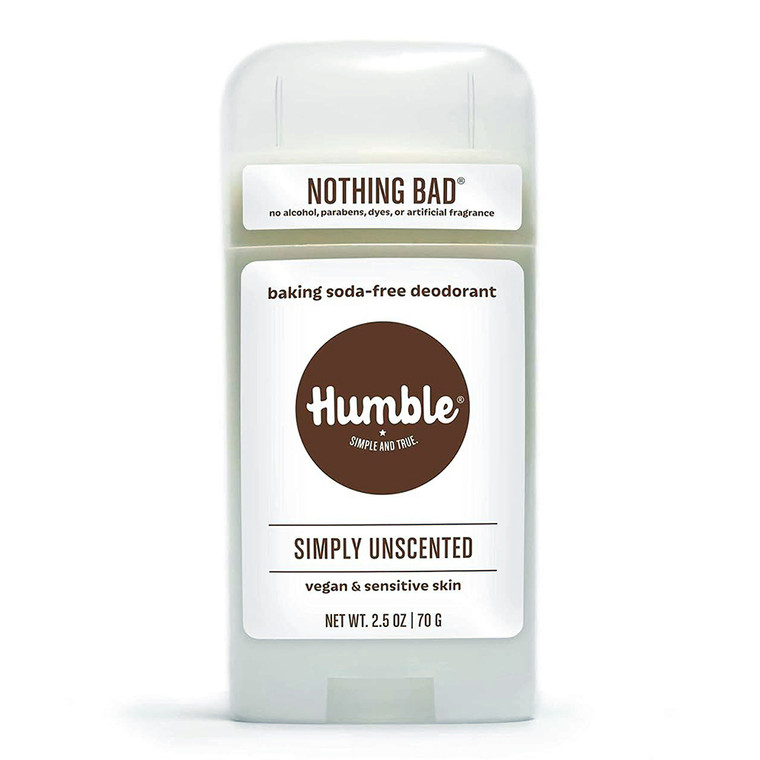Humble Brands Vegan and Sensitive Skin Deodorant Simply Unscented for Neutralizing Body Odor 2.5Oz (70g)
