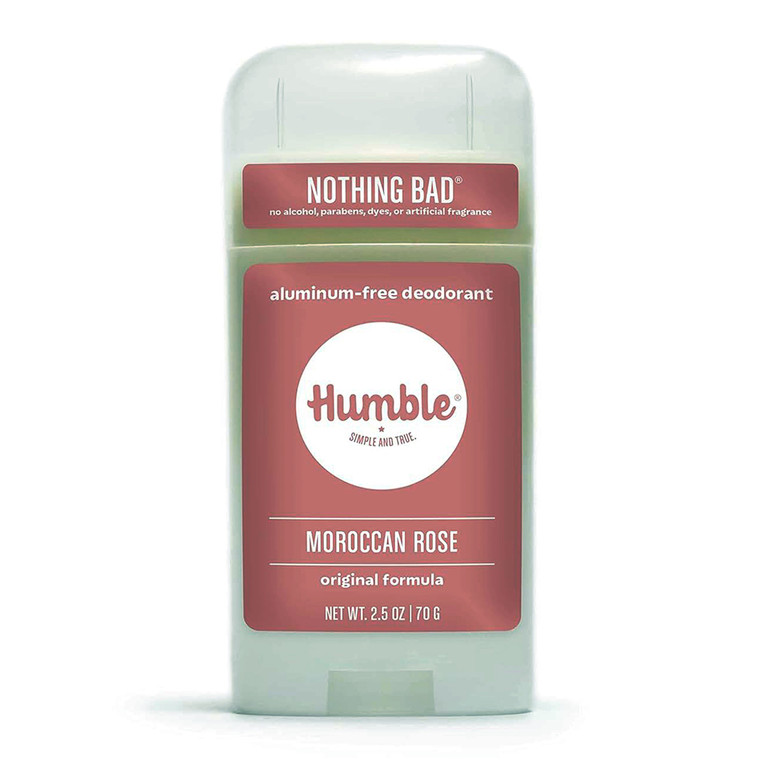 Humble Brands Original Formula Aluminum Free Deodorant Moroccan Rose for Odor Control 2.5Oz (70g)