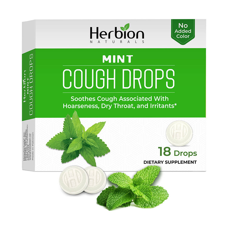 Herbion Naturals Sugar Free Cough Drops, Mint, 18 Ea