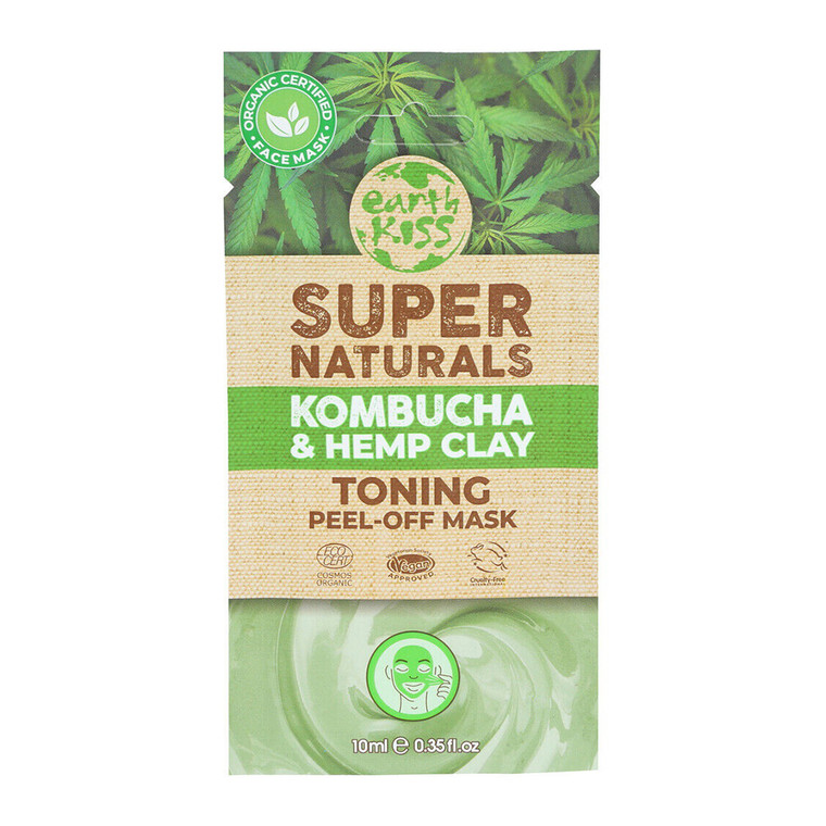 Earth Kiss Kombucha And Hemp Clay Toning Peel Off Mask, 0.35 Oz