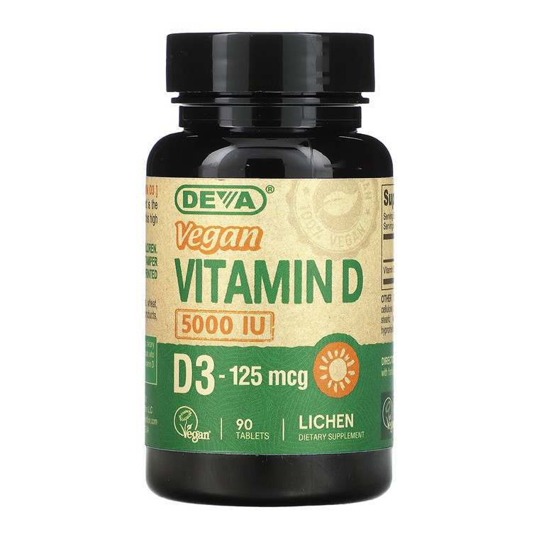 Deva Vitamin D3 5000 IU Tablets, 90 Ea