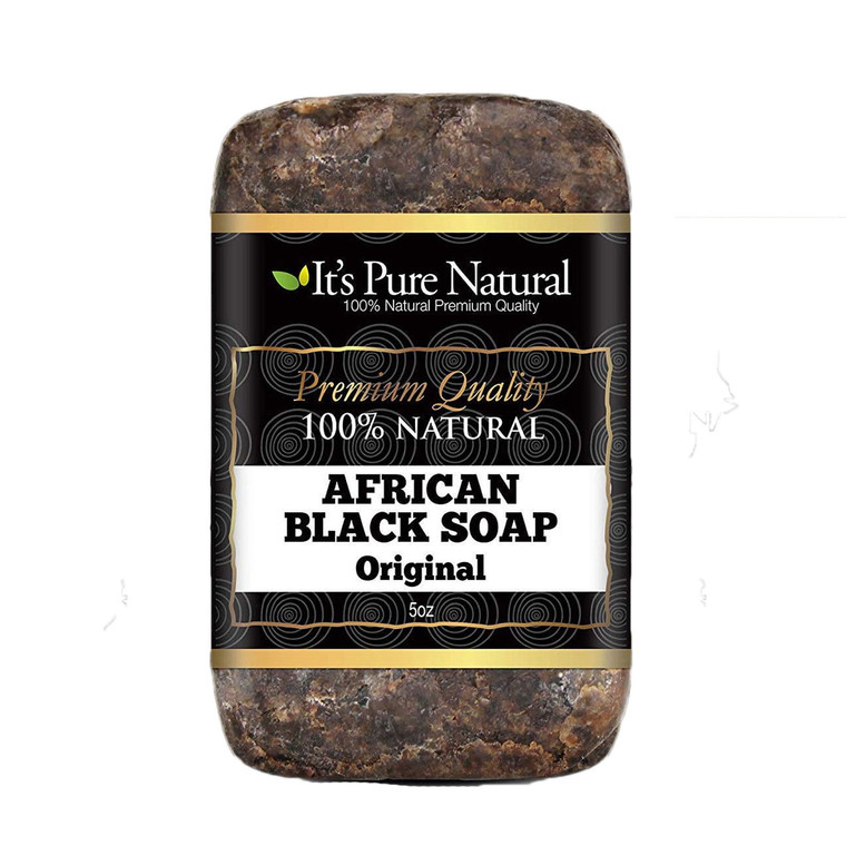 Its Pure Natural African Black Soap Bar, 5 Oz
