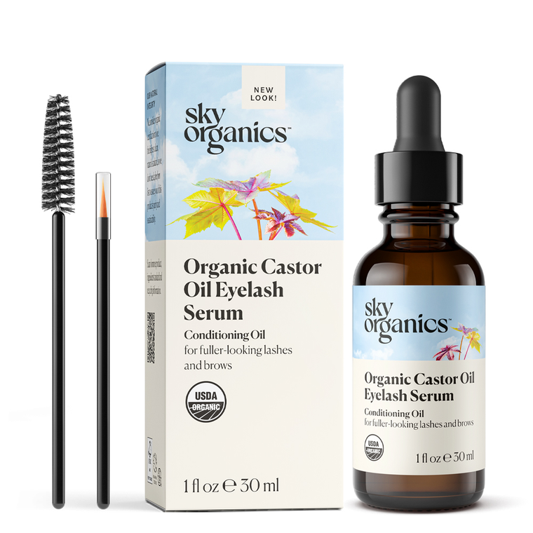 Sky Organics Organic Castor Oil Eyelash Serum, Conditioning Oil, 1 Oz