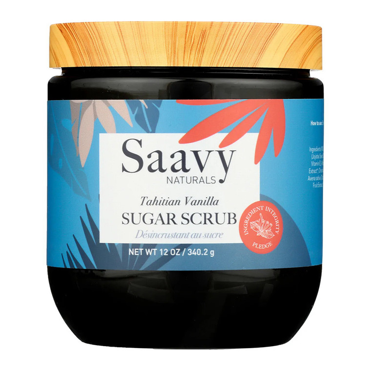 Saavy Naturals Sugar Body Scrub, Tahitian Vanilla, 12 Oz