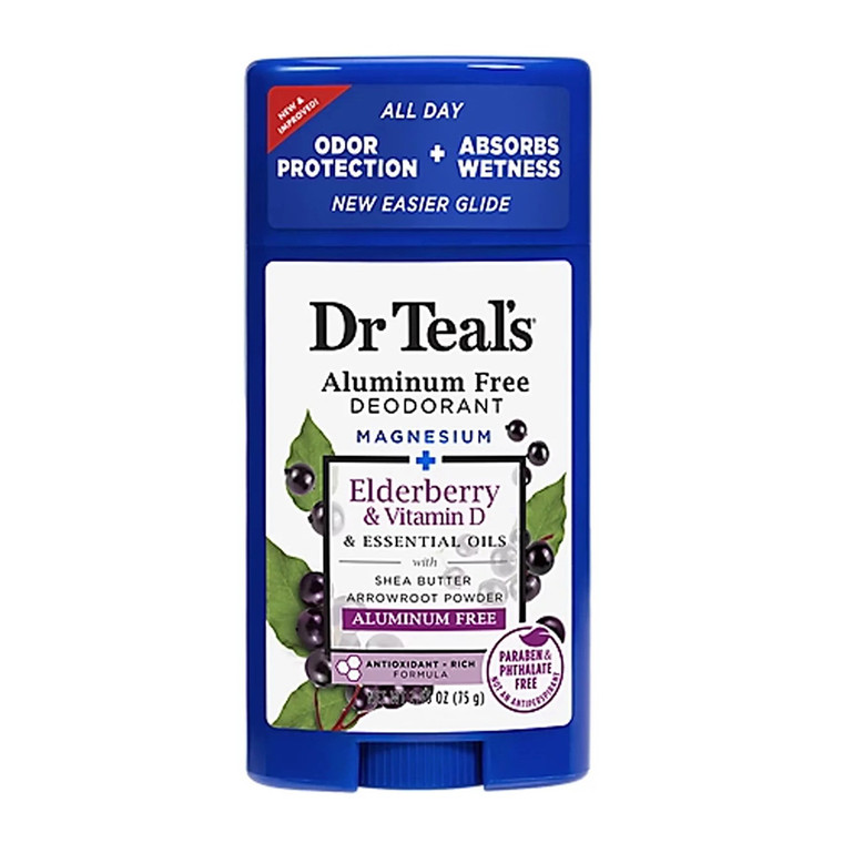 Dr Teals Aluminum Free Deodorant, Elderberry And Vitamin D, 2.65 Oz