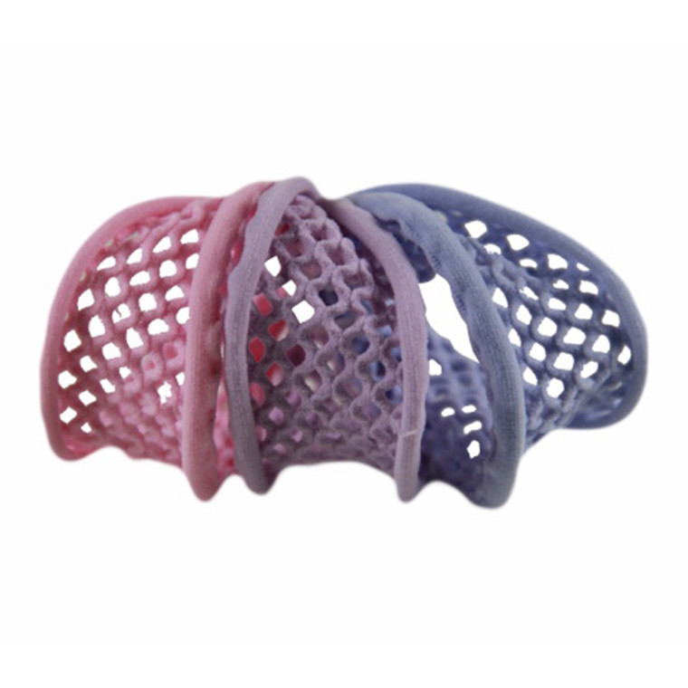 Di Prima Paris Mesh Hair Elastic, Pink, Lavender and Stone Blue, 3 Ea