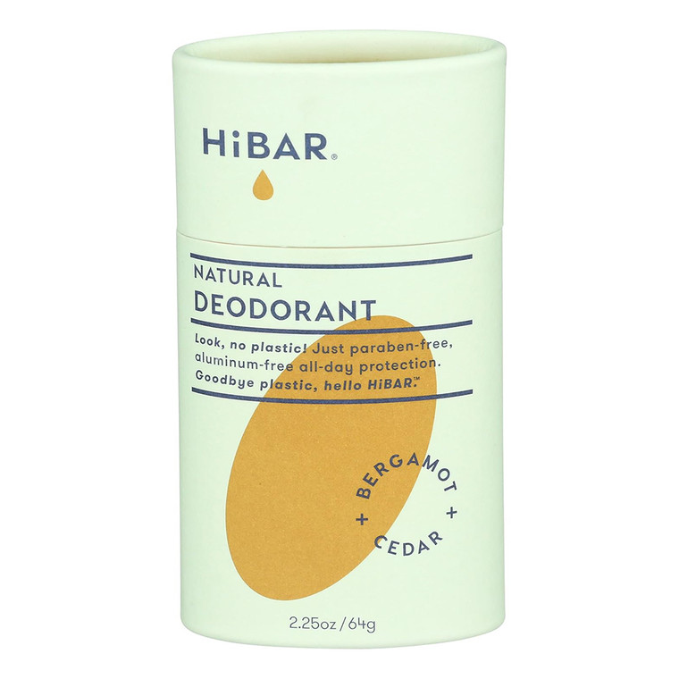 HiBar Bergamot and Cedar Solid Deodorant, 2.25 Oz