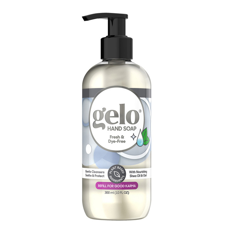 Gelo Gentle Cleanser Hand Soap with Shea Oil and Oat, Fresh, 10 Oz