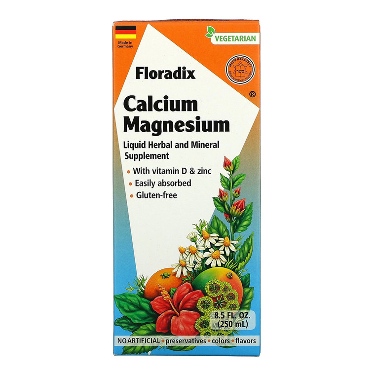 Floradix Calcium Magnesium Liquid Herbal Supplement, 8.5 Oz