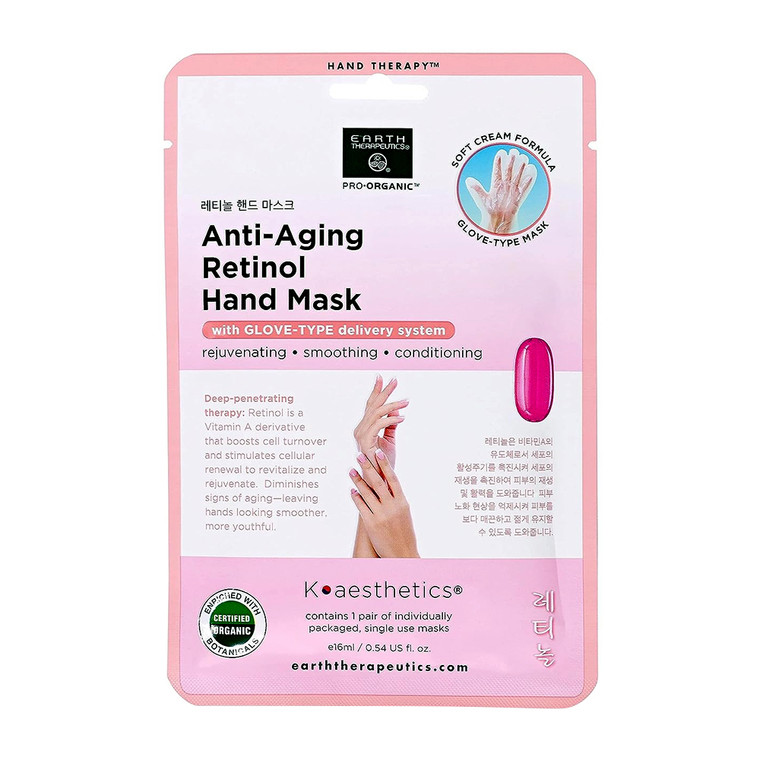 Earth Therapeutics Retinol Anti-Aging Hand Mask, 1 Pair, 1 Ea