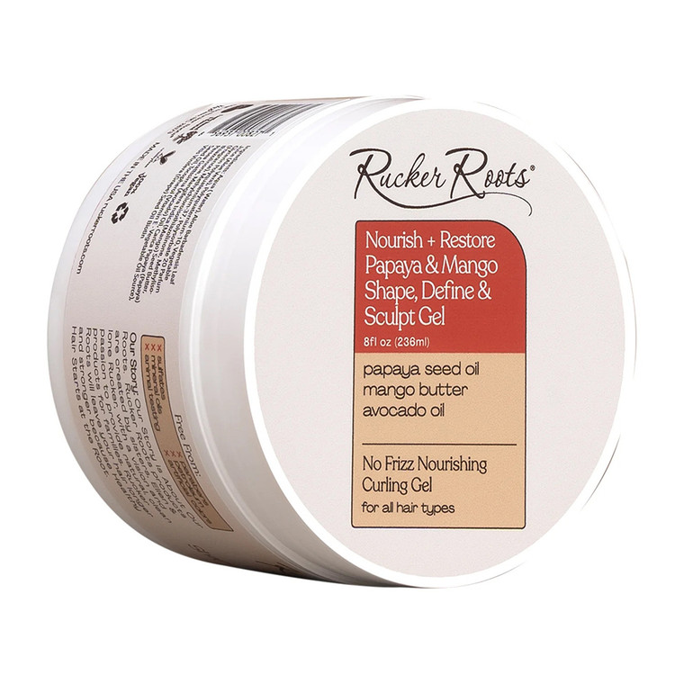 Rucker Roots Nourish and Restore Define and Sculpt Gel with Papaya and Mango, 8 Oz