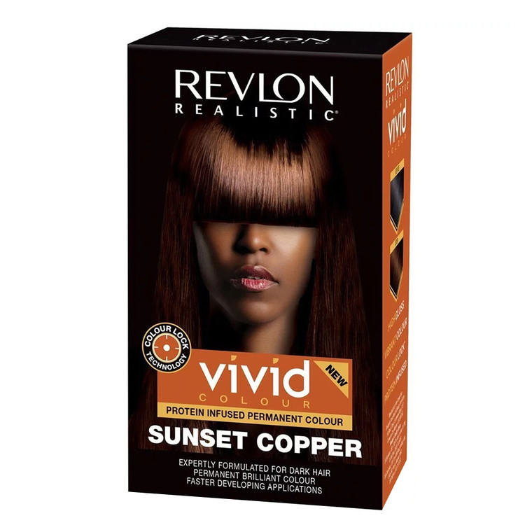 Revlon Realistic Vivid Colour Protein Infused Permanent Color, Sunset Copper, 3.7 Oz