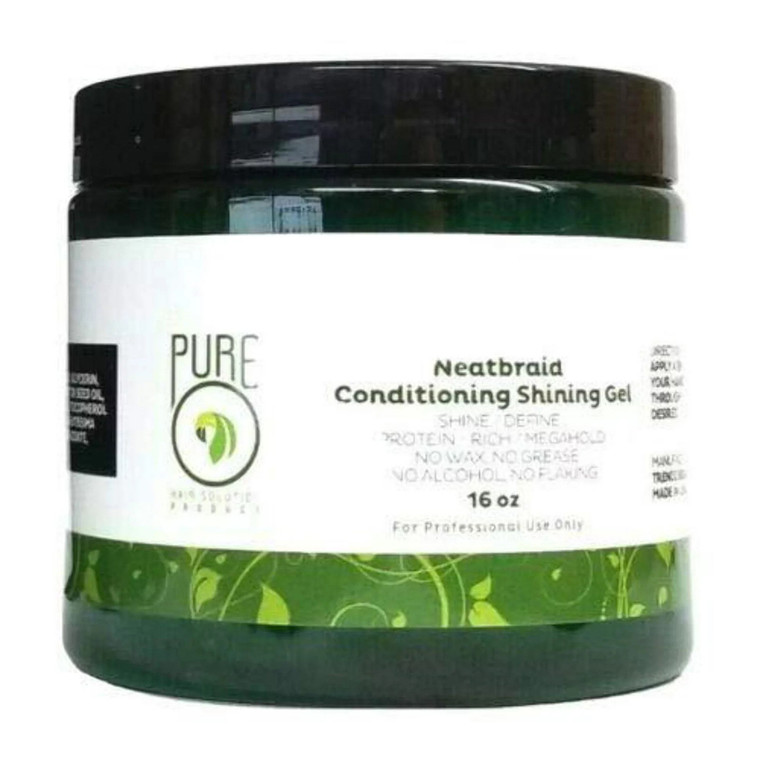 Pure O Hair Solution NeatBraid Conditioning Shining Gel, 16 Oz