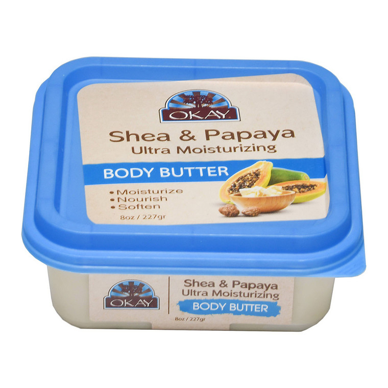 Okay Shea and Papaya Ultra Moisturizing Body Butter, 8 Oz