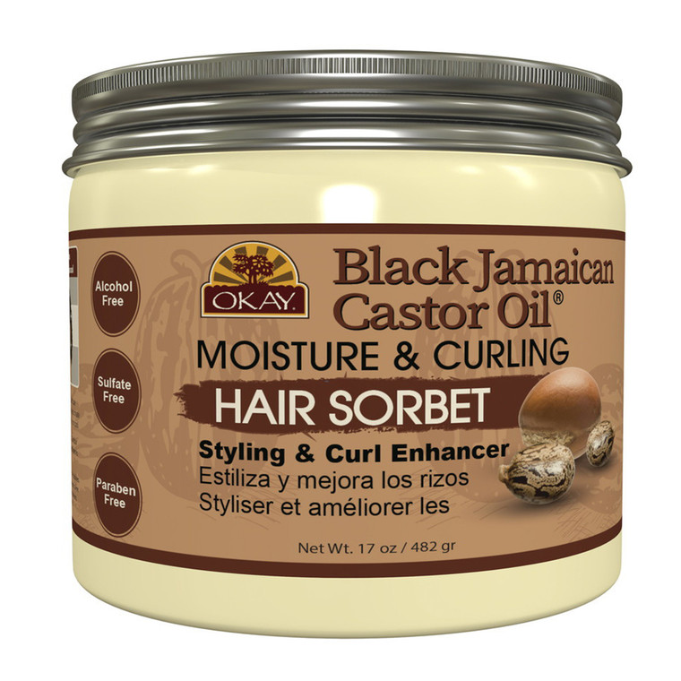 Okay Moisturize and Curling Hair Sorbet with Black Jamaican Castor Oil, 17 Oz
