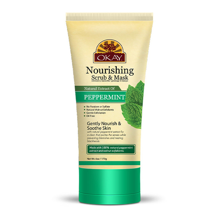 Okay Peppermint Nourising Facial Scrub, 6 Oz