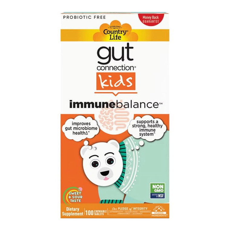 Country Life Gut Connection Kids Immunebalance Chewable Tablets, 100 Ea