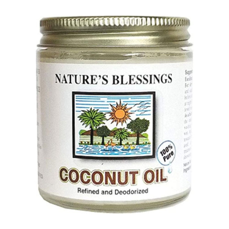 Natures Blessings 100 Percent Pure Coconut Oil Refined and Deodorized for All Hair Types 3.88Oz