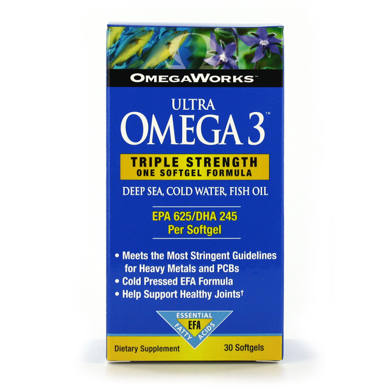 Omegaworks Ultra Omega 3 Triple Strength One Softgel Formula Dietary Supplement Softgels - 30 Ea