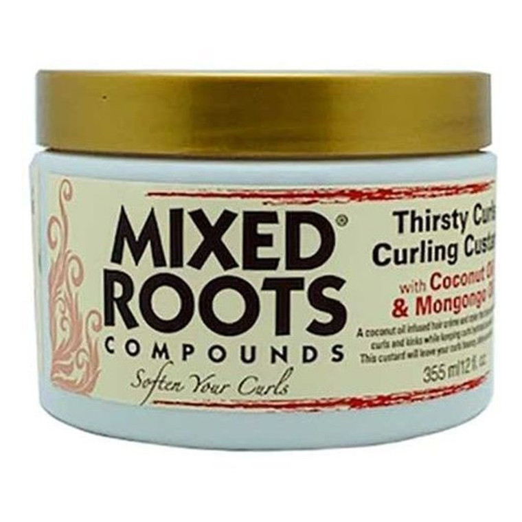 Mixed Roots Thirsty Curls Curling Custard with Coconut Oil and Mongongo Oil 12Oz (355ml)