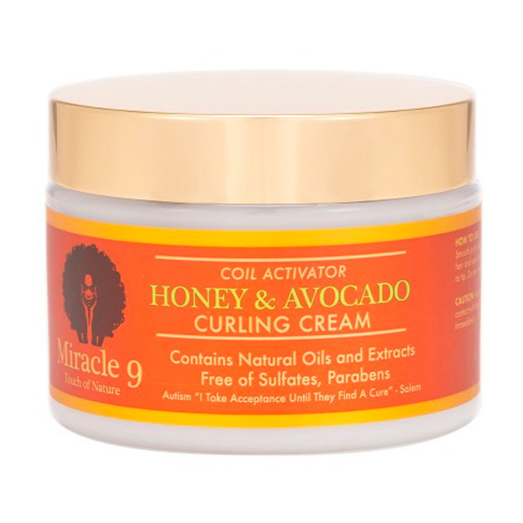 Miracle 9 Coil Activator Honey and Avocado Curling Cream, 12 Oz
