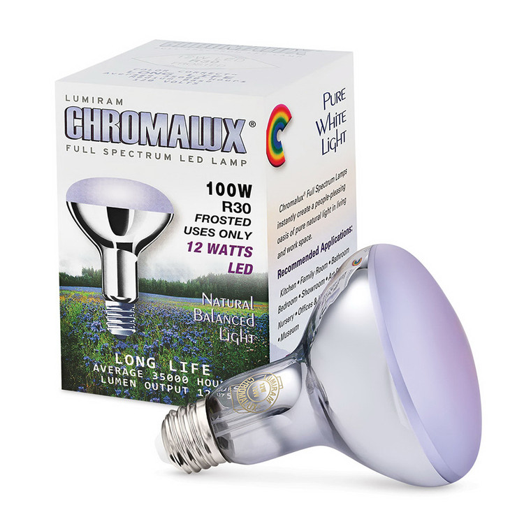 Chromalux Full Spectrum R 30 LED Light Bulb 12 W, 1 Ea