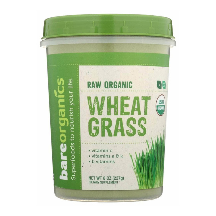 Bare Raw Organics Wheat Grass Powder, 8 Oz