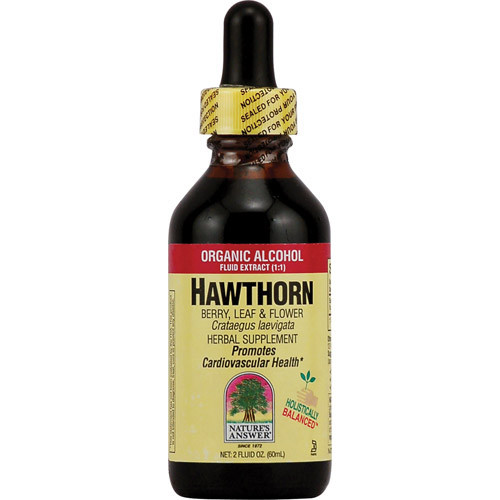 Natures Answer Organic Alcohol Hawthorn Berry Leaf And Flower For Cardiovascular Health - 2 Oz
