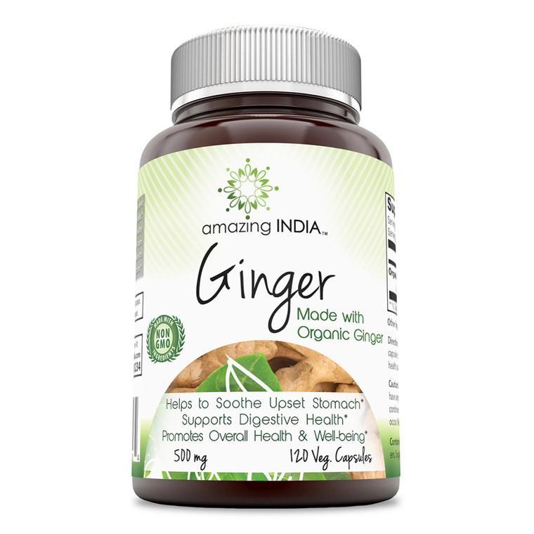 Amazing Nutrition Amazing India Organic Ginger 500Mg Capsules, 120 Ea