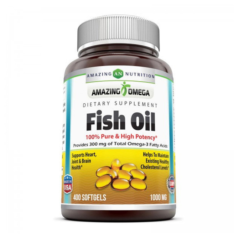 Amazing Nutrition Amazing Omega Fish Oil 1000 mg Softgels, 400 Ea