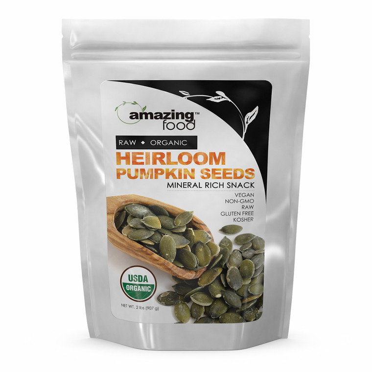 Amazing Nutrition Amazing Food Organic Heirloom Pumpkin Seeds, 2 Lb