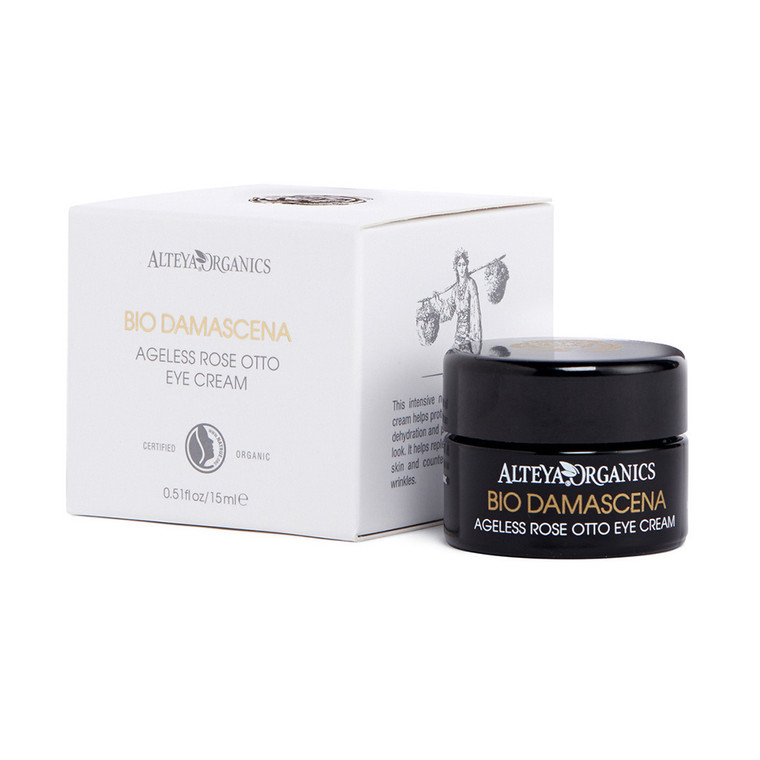 Alteya Organics Bio Damascena Ageless Rose Otto Eye Cream for Brightening and Revitalizing Eyes 0.51Oz (15ml)