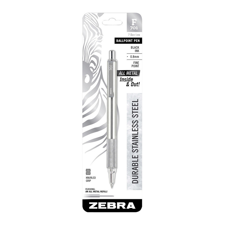 Zebra Pen F-701 Retractable Ballpoint pen 0.8 mm Point, 1 Ea