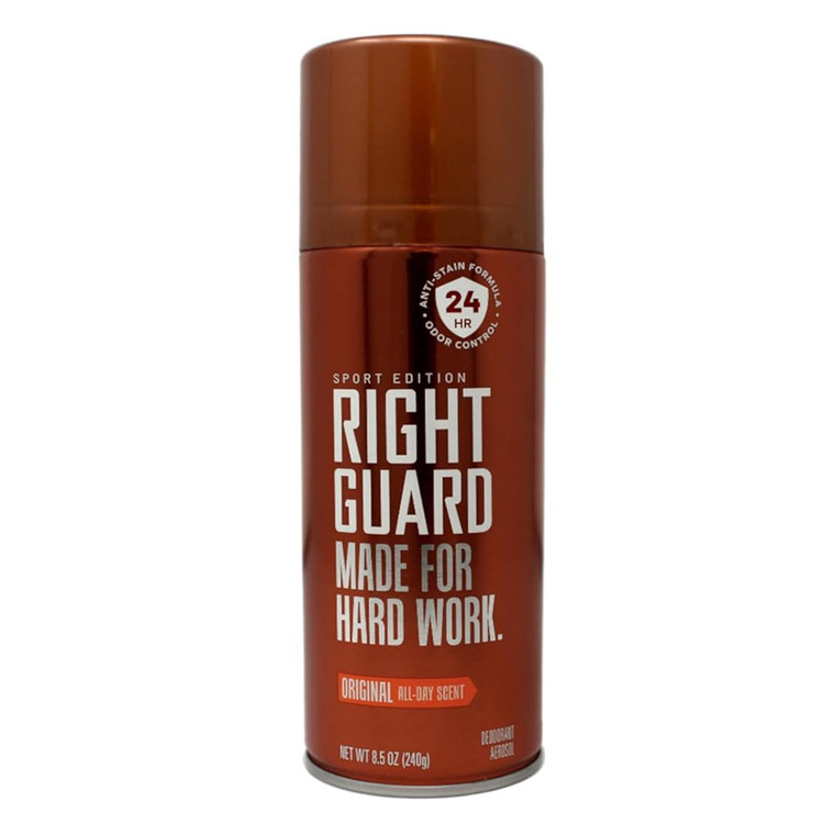 Right Guard Sport Original All Day Scent Made For Hard Work Deodorant Aerosol 8.5Oz (240g)