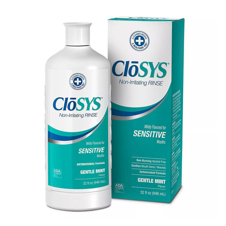 CloSys Oral Care Sensitive Rinse Gentle Mint, 32 Oz