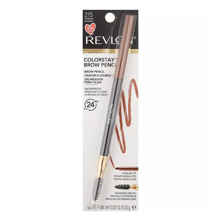 Revlon Colorstay Brow Pencil Waterproof With Angled Tip, Auburn, 1 Ea