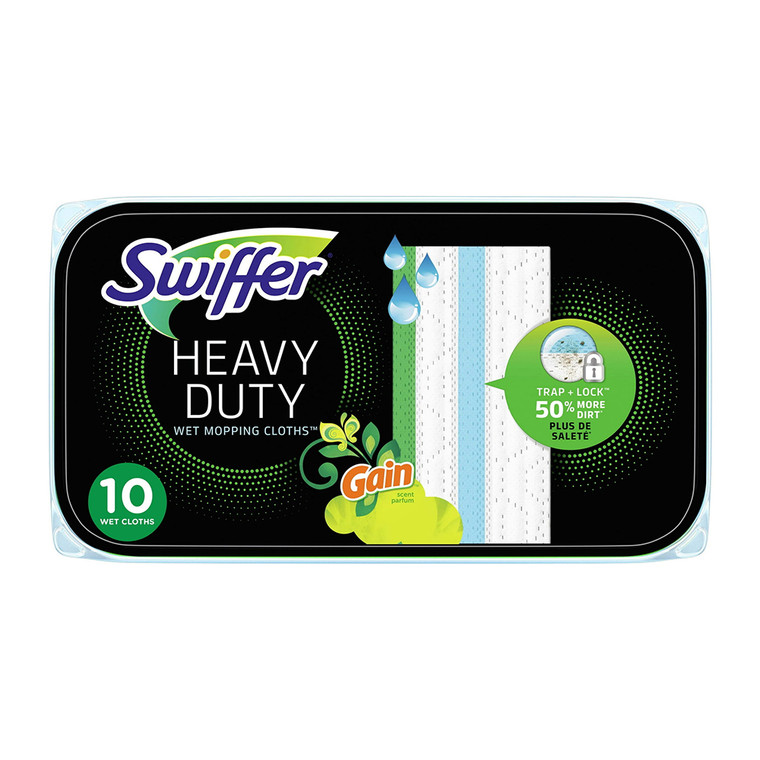 Swiffer Sweeper Heavy Duty Wet Pad Refills, Gain Original, 10 Ea